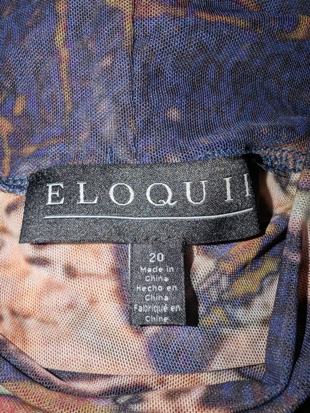 ELOQUII Mineral Print Mesh Long Sleeve Maxi Dress 20 NWT Nordstrom - Picture 5 of 8